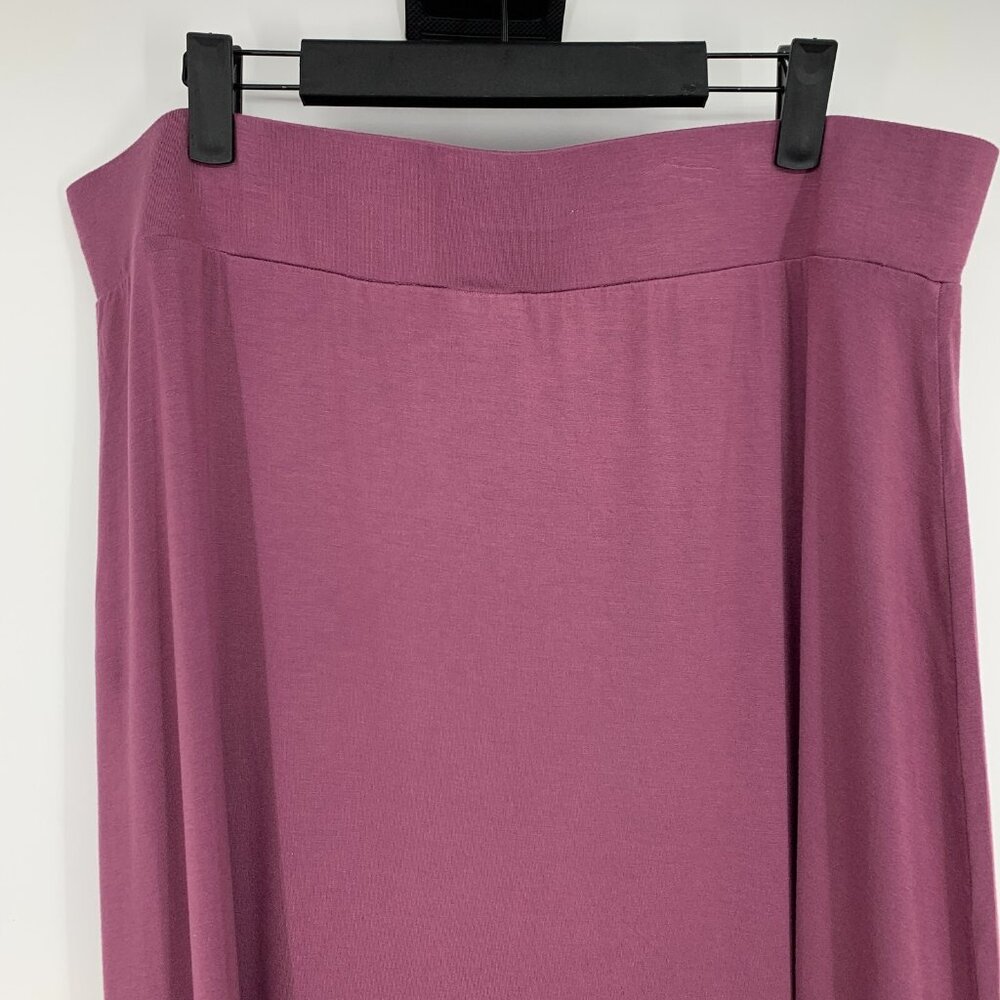 LOGO Layers Lori Goldstein Skirt Pull On Knit Stretch Raw Hem - Picture 7 of 9